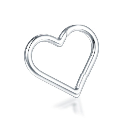 Steel Heart Shape Hinged Septum Clicker Tragus Cartilage Piercing Jewelry