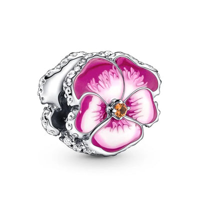 Original 925 Sterling Silver Pink Flower Balloon and Coffee Cup Charms Beads for DIY Women’s Bracelet Jewelry Gift