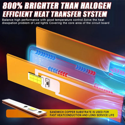 Ultra-Bright 600000 Lumens H4 H1 H11 LED Headlight Bulbs 6500K Turbo 7535 CSP for All Cars