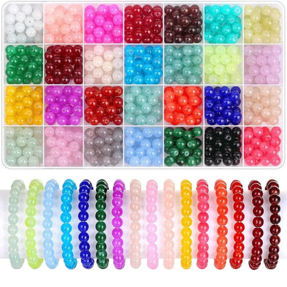 700 Pieces Vibrant Glass Crystal Beads Set - 28 Color DIY Jewelry Making Kit for Bracelets and Necklaces