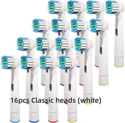 16/20PCS Brush Head Nozzles for Oral B Electric Toothbrush 16 Classic (white)