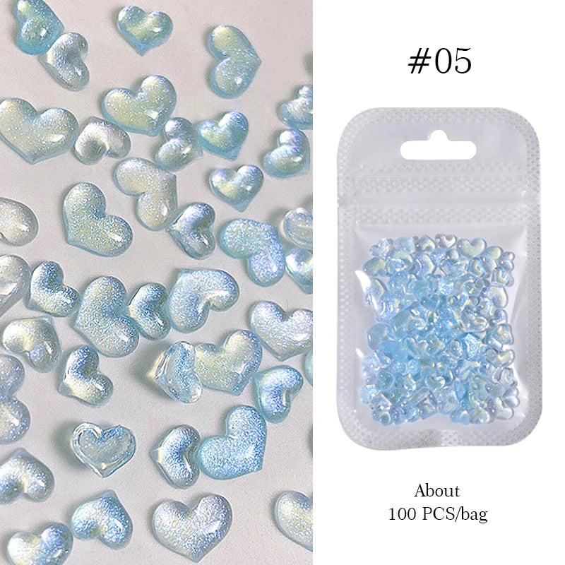 Kawaii Lollypop 3D Nail Art Charms Set with Resin Butterfly and Bear Rhinestones