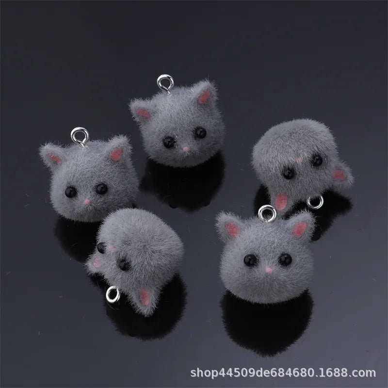 Charming Resin Cat Pendant Set for DIY Jewelry Creations