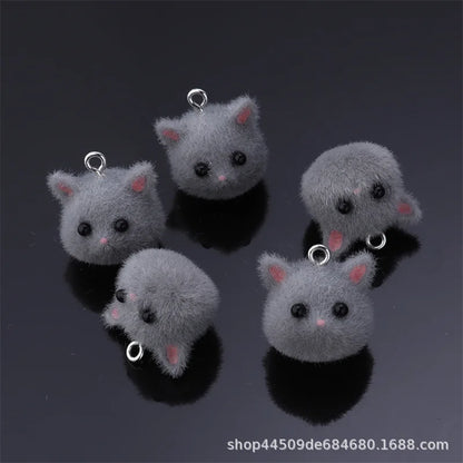 Charming Resin Cat Pendant Set for DIY Jewelry Creations
