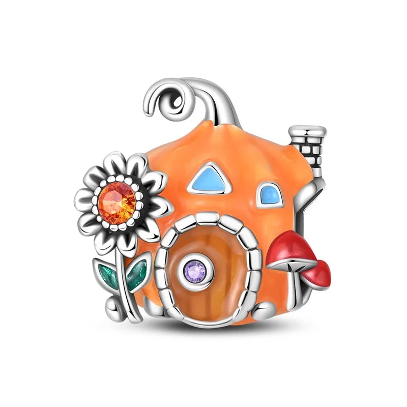 925 Sterling Silver Luminous Lantern Angel Cat Charm