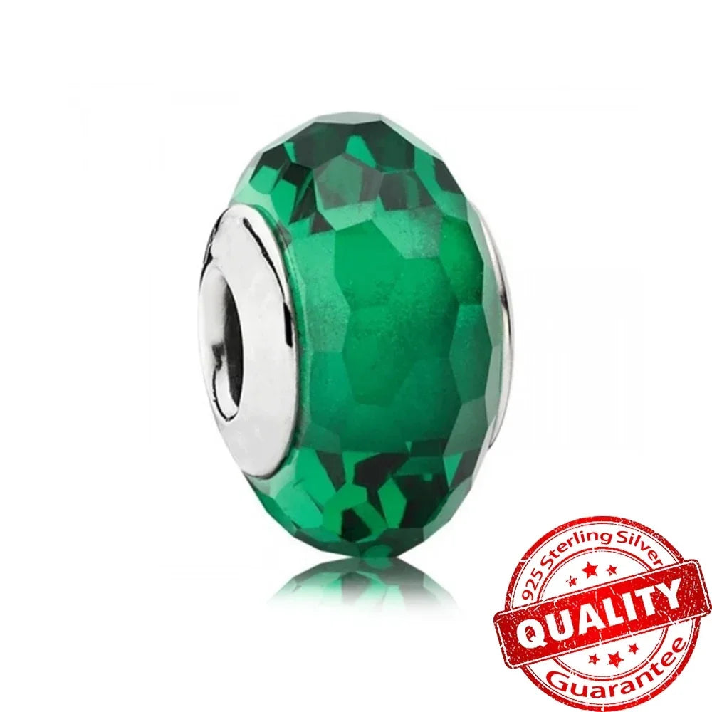 Green Monstera Leaf Charm 925 Sterling Silver Dangle Bracelet Jewelry for Women LLZ017-GN