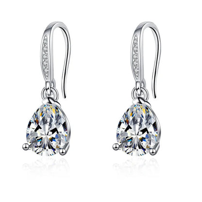 Sterling Silver CZ Crystal Plant Stud Earrings for Women and Teens