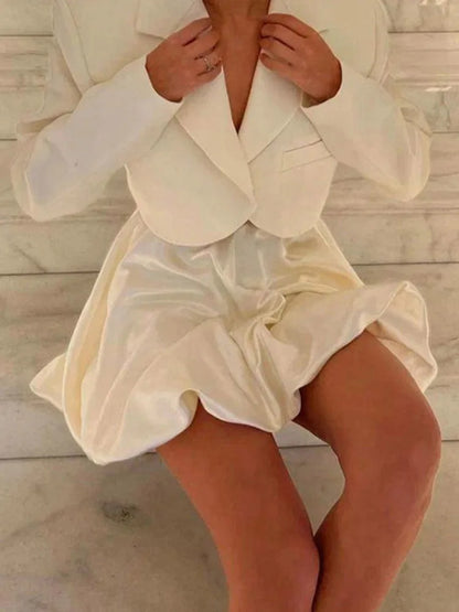 Pleated A Line White Skirt With Ruffles For Women Summer