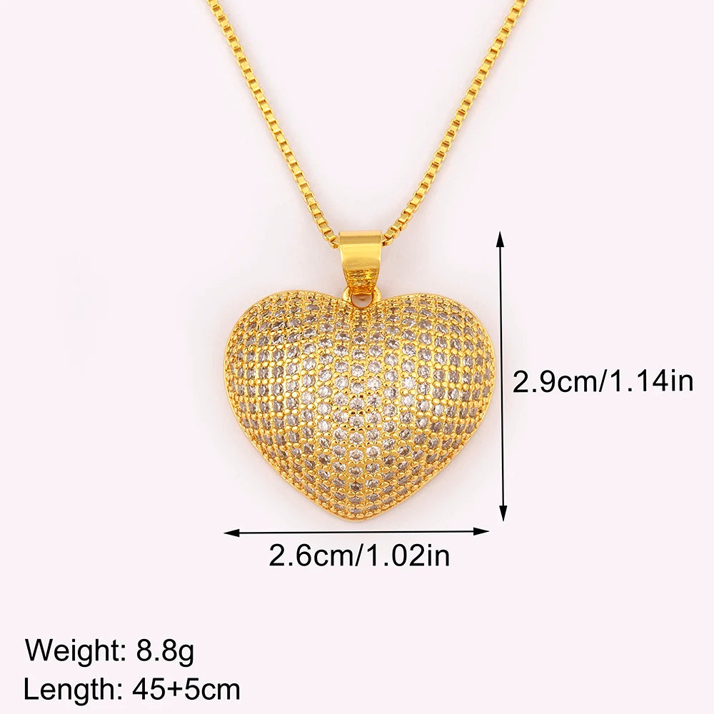 Retro Love Heart Pendant Necklace for Women and Men - Adjustable Valentine's Day Choker Jewelry Gift