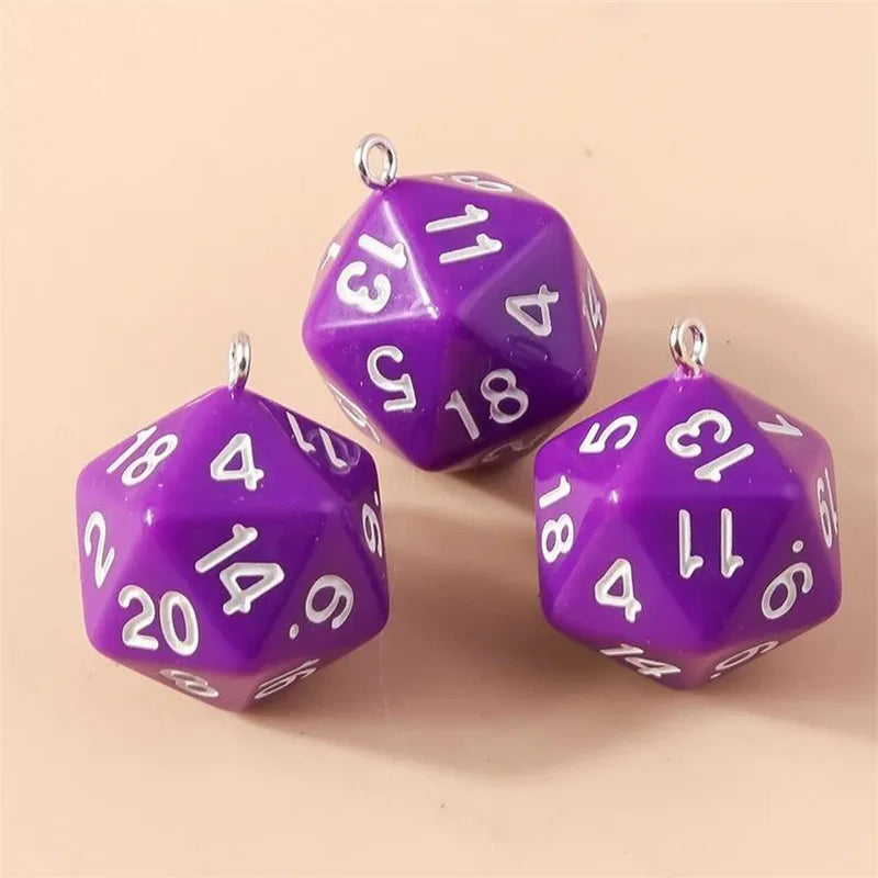 Vibrant 3D Dice Charms Set for DIY Jewelry Making and Creative Accessories