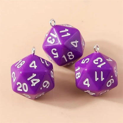 Vibrant 3D Dice Charms Set for DIY Jewelry Making and Creative Accessories