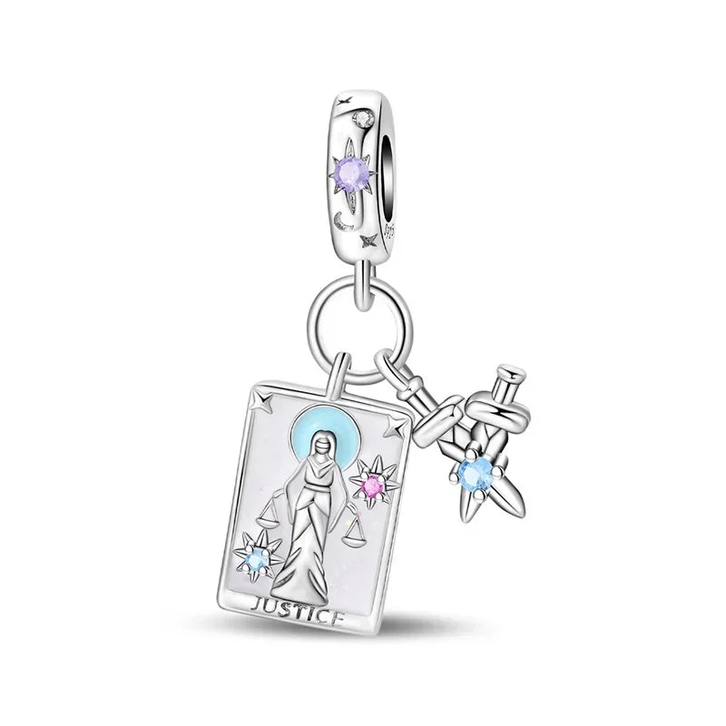 925 Sterling Silver Tarot Death God Charm Beads for Necklace and Bracelet DIY Fine Jewelry Gifts