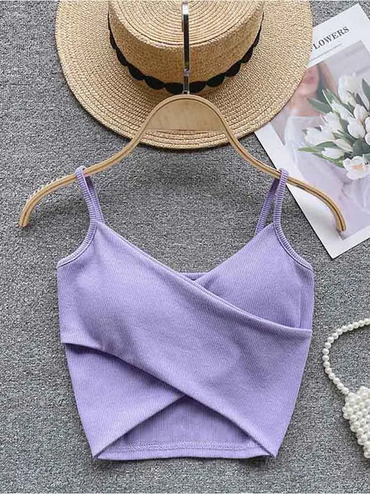 Dozw Women Camisole Irregular Strap Tank Top Chic Solid