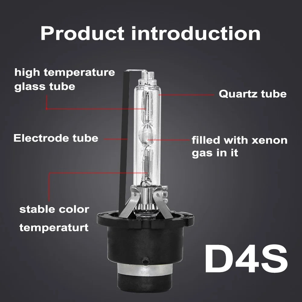 2-Pack 35W D4S Car HID Xenon Headlight Bulbs 12V 4300K-12000K Ultra-Bright Auto Lighting