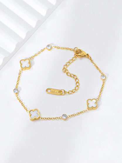 Lucky Luxury Fashion Flower Decor Bracelet for Women Stylish Daily Jewelry Gift for Friends and Mom