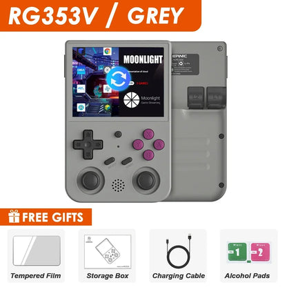 RG353V RG353VS Handheld Game Console 64 128 256GB Touchscreen Dual System Android 11 And Linux Portable 3.5 Inch Retro Gaming Console Micro HDMI Type C Supports Up To 40000 Games