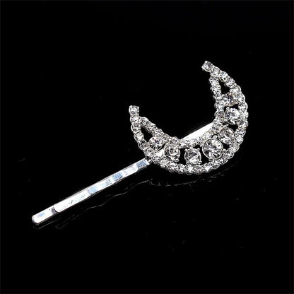 Vintage Moon Star Rhinestone Hairpin for Women Bridal Wedding Accessories