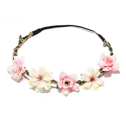 Elegant Floral Wedding Headband Wreath for Women - Bride Flower Crown Party Hair Accessory