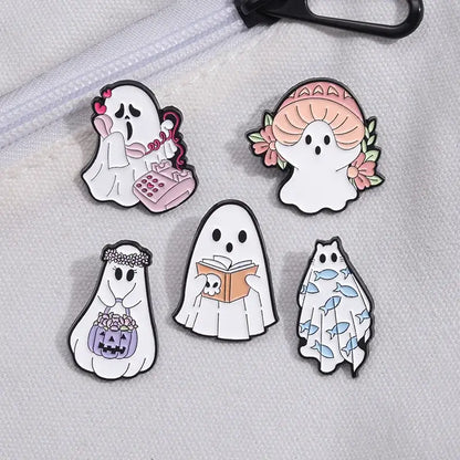 Cute Fashion Ghost Enamel Pins Brooch Set for Accessories