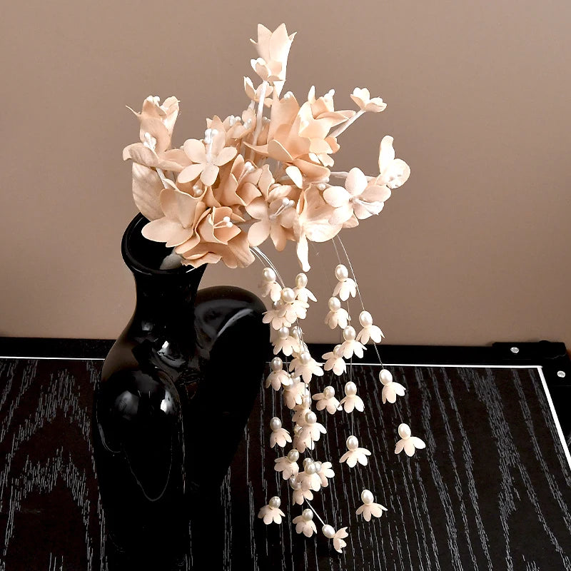 Flower Pearl Tassel Hair Barrettes Bridal Wedding Tiara Romantic Hair Accessories