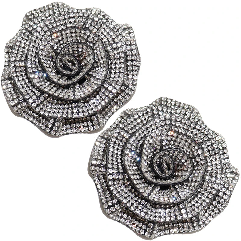 Glass Rhinestone Camellia Flower Applique for Wedding Dresses Bags Shoes Brooches Hair Accessories and Home Decoration DIY
