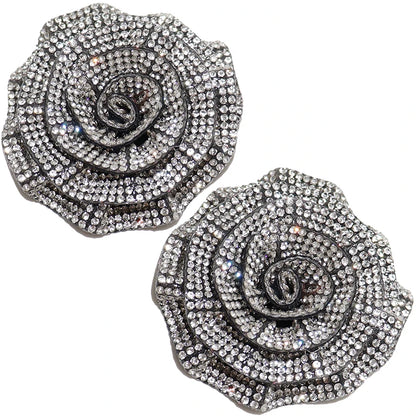 Glass Rhinestone Camellia Flower Applique for Wedding Dresses Bags Shoes Brooches Hair Accessories and Home Decoration DIY