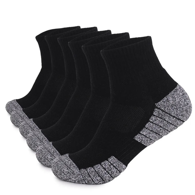 6 Pairs Mens Thermal Terry Hiking Socks Mid Crew Cushioned
