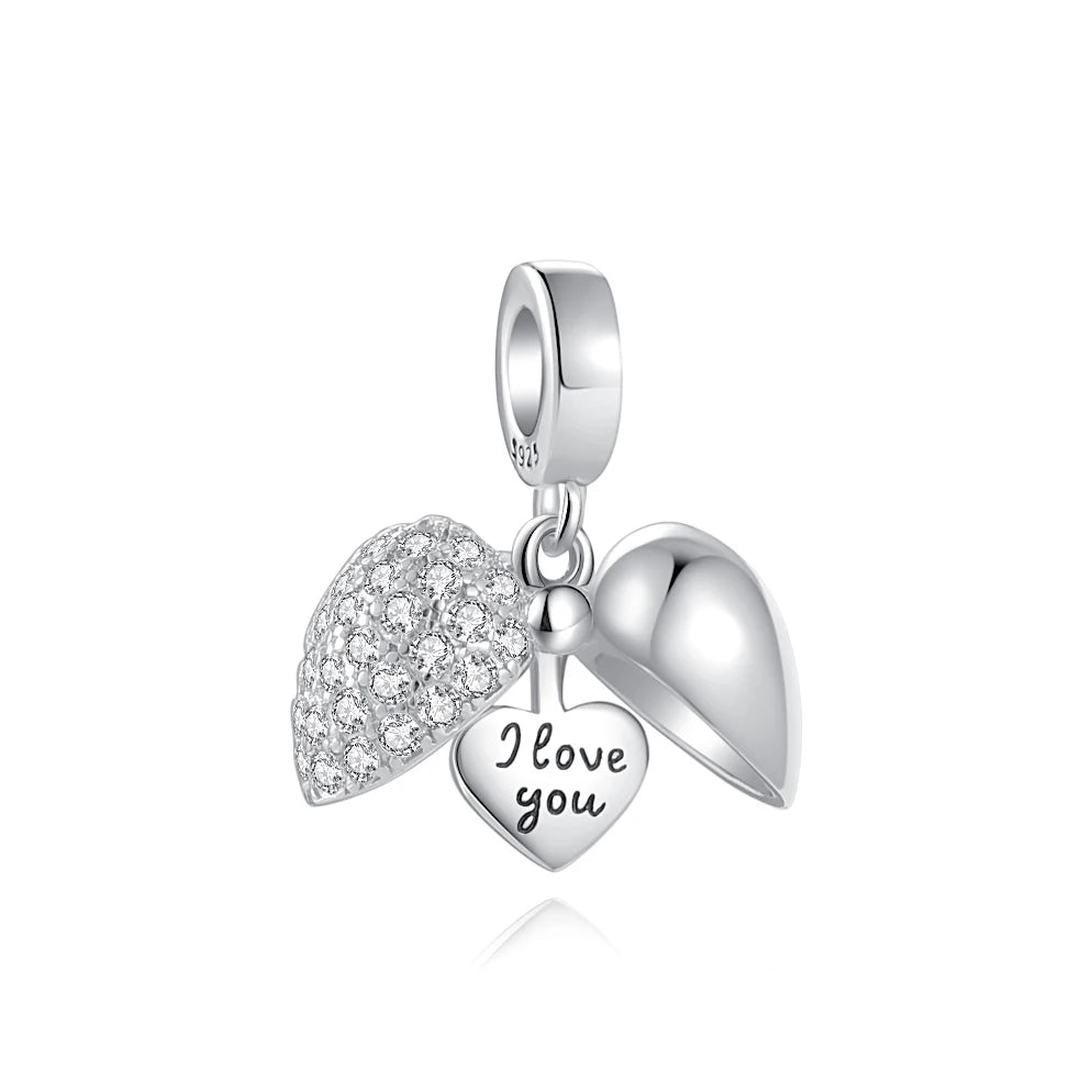 925 Sterling Silver Love Arrow Double Ring Charm for Wedding Anniversary Jewelry A1309bai