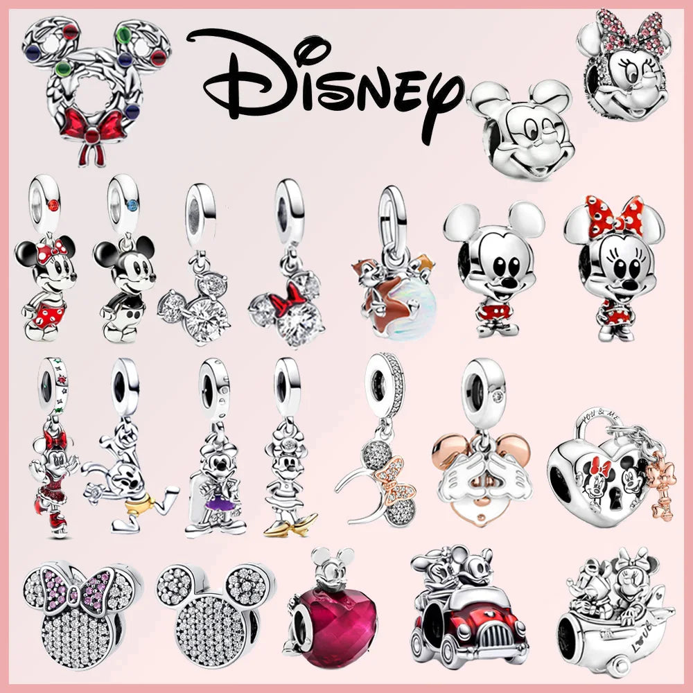 Disney 925 Sterling Silver Stitch Minnie Winnie Dangle