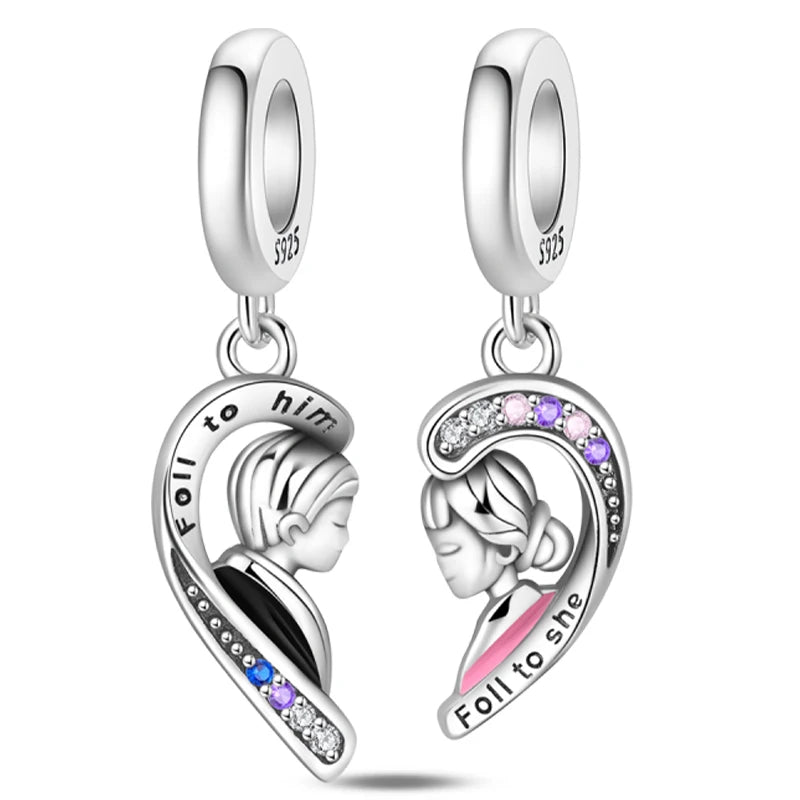 925 Sterling Silver Luminous Lantern Angel Cat Charm