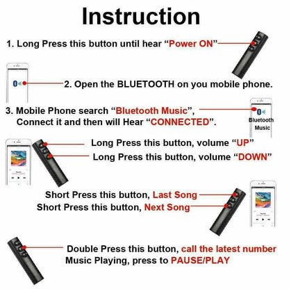 Bluetooth 5.0 Wireless 3.5mm Car Audio Receiver Adapter With Handsfree Calling And A2DP Support