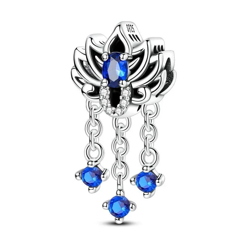 925 Sterling Silver Little Bear Butterfly Flower Fish Charms Beads for DIY Jewelry and Gift Bracelets