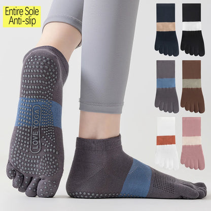 Trendy Non Slip Mesh Five Toe Yoga Socks For Women Pilates