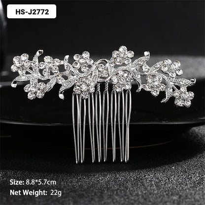 Efily Classic Silver Wedding Hair Combs - Crystal Rhinestone Bridal Accessories HS-J2720S Hair Combs