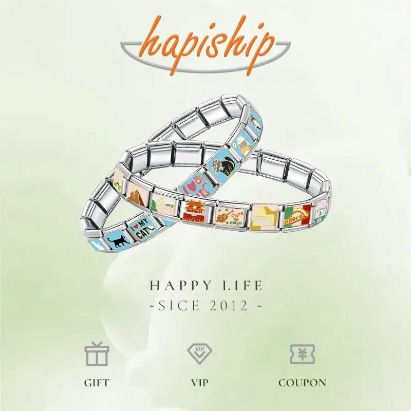 Hapiship 2024 Women Girls A-Z Charm Links Bracelet DIY Personalized Jewelry