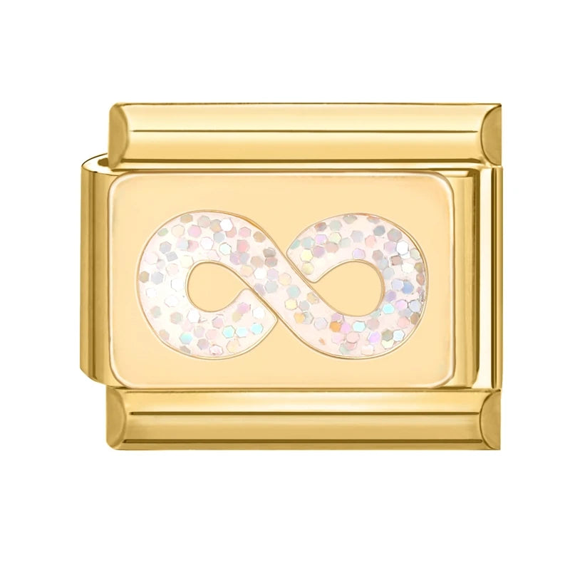 Golden Charm Italian Links for DIY Stainless Steel Bracelet Making
