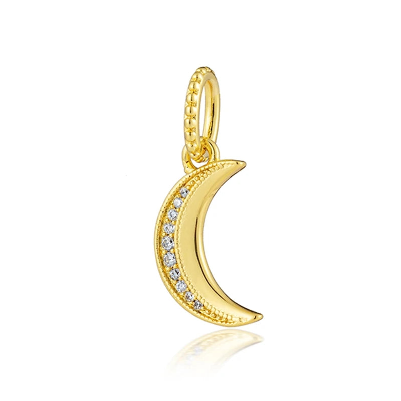 Golden Dragon Double Heart Dangle Charm Bead For 925 Bracelet
