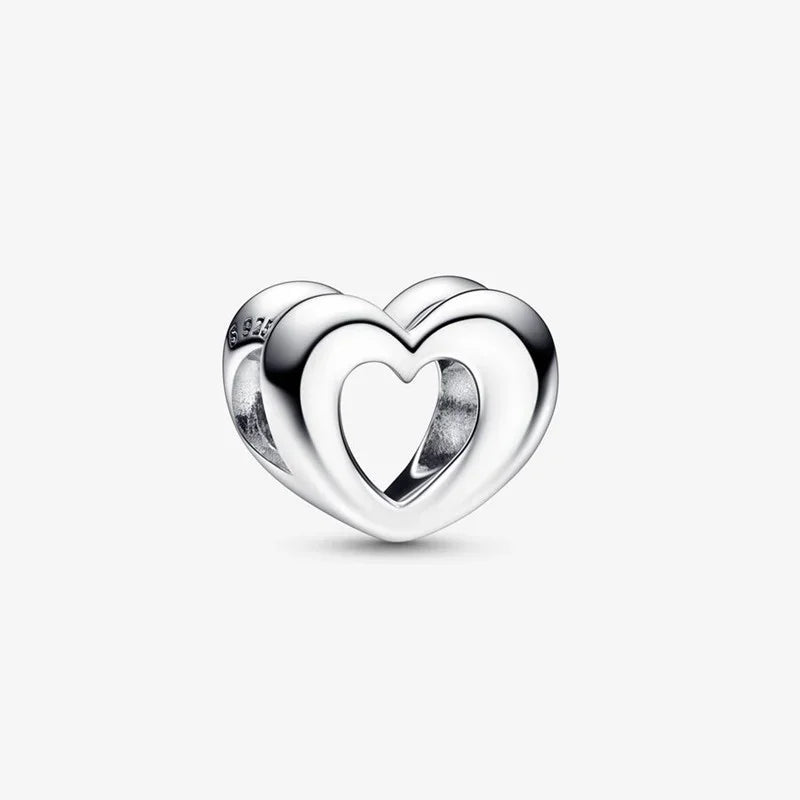 Original 925 Sterling Silver Heart Star Hot Air Balloon Puzzle Charms with Zircon for DIY Necklace and Bracelet Jewelry Gift