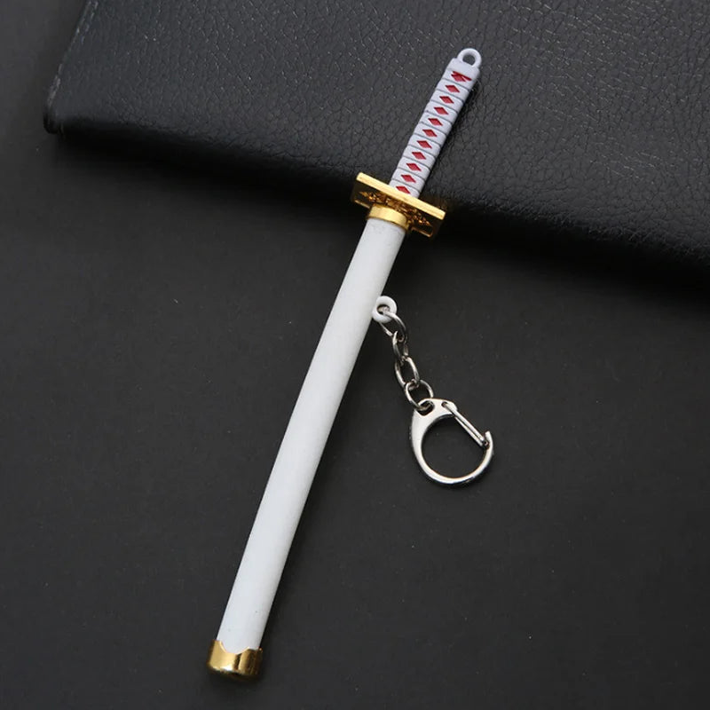 Mini Roronoa Zoro Sword Keychain for One Piece Fans white