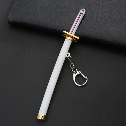 Mini Roronoa Zoro Sword Keychain for One Piece Fans white