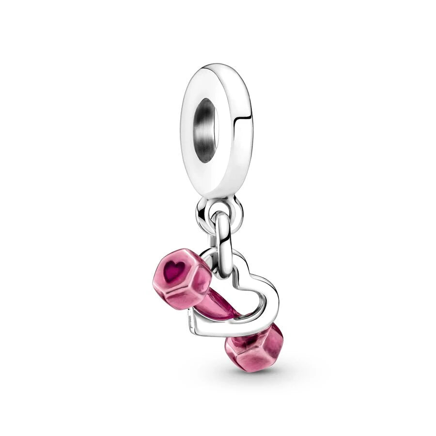 Hot Pink Murano Glass Charm Bead For 925 Bracelet Pendant