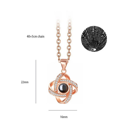 100 Languages I Love You Heart Pendant Necklace Romantic Projection Jewelry Gift for Women tyxl14mgj 40cm plus 5cm