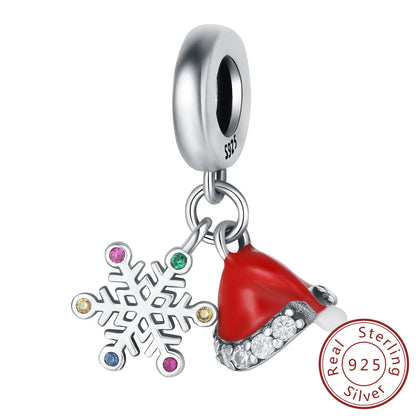 2025 Sterling Silver Christmas Charm Beads for Bracelets and Pendants SSC075