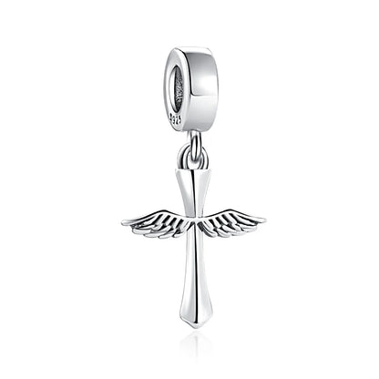 925 Sterling Silver Nurse Cross DIY Charms Beads Zircon