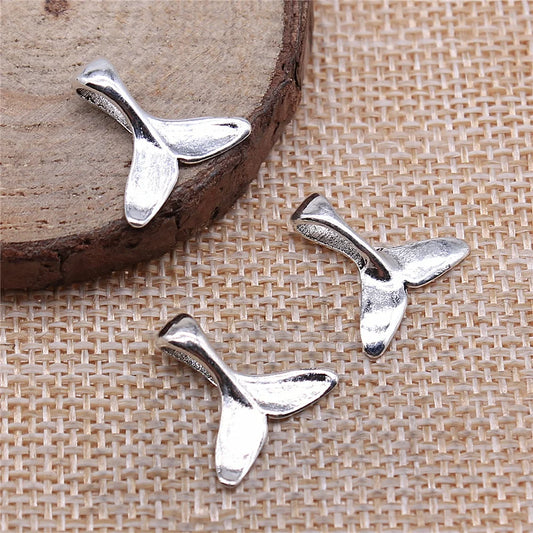 Vintage Whale Tail Mermaid Charms Set for DIY Jewelry Crafting 20 Pieces 16x16mm