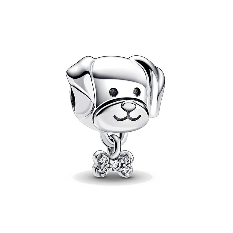 European 925 Sterling Silver Animal Series Charms Beads for Dog Cat Snake Rabbit Jewelry Fit for Bracelets and Necklaces for Women