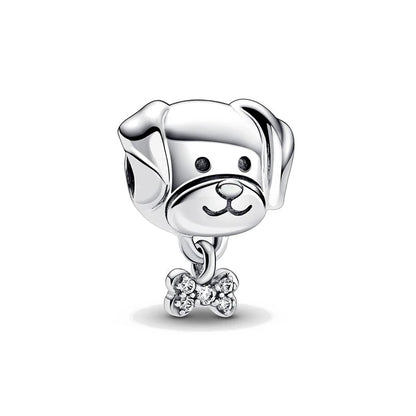 European 925 Sterling Silver Animal Series Charms Beads for Dog Cat Snake Rabbit Jewelry Fit for Bracelets and Necklaces for Women