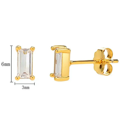 925 Sterling Silver Tiny Stud Earrings Colorful Crystal Luxury Jewelry LN0175-1