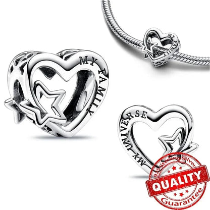 925 Sterling Silver Blue Moon Butterfly Heart Zircon Beads Charms for DIY Necklace and Bracelet Jewelry Gifts for Women