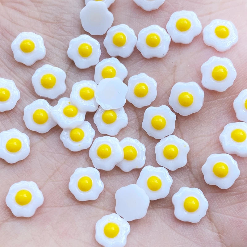 Rhinestone Nail Art Decoration Set 100 Pieces Mini Egg 3D Resin Charms for DIY Manicure